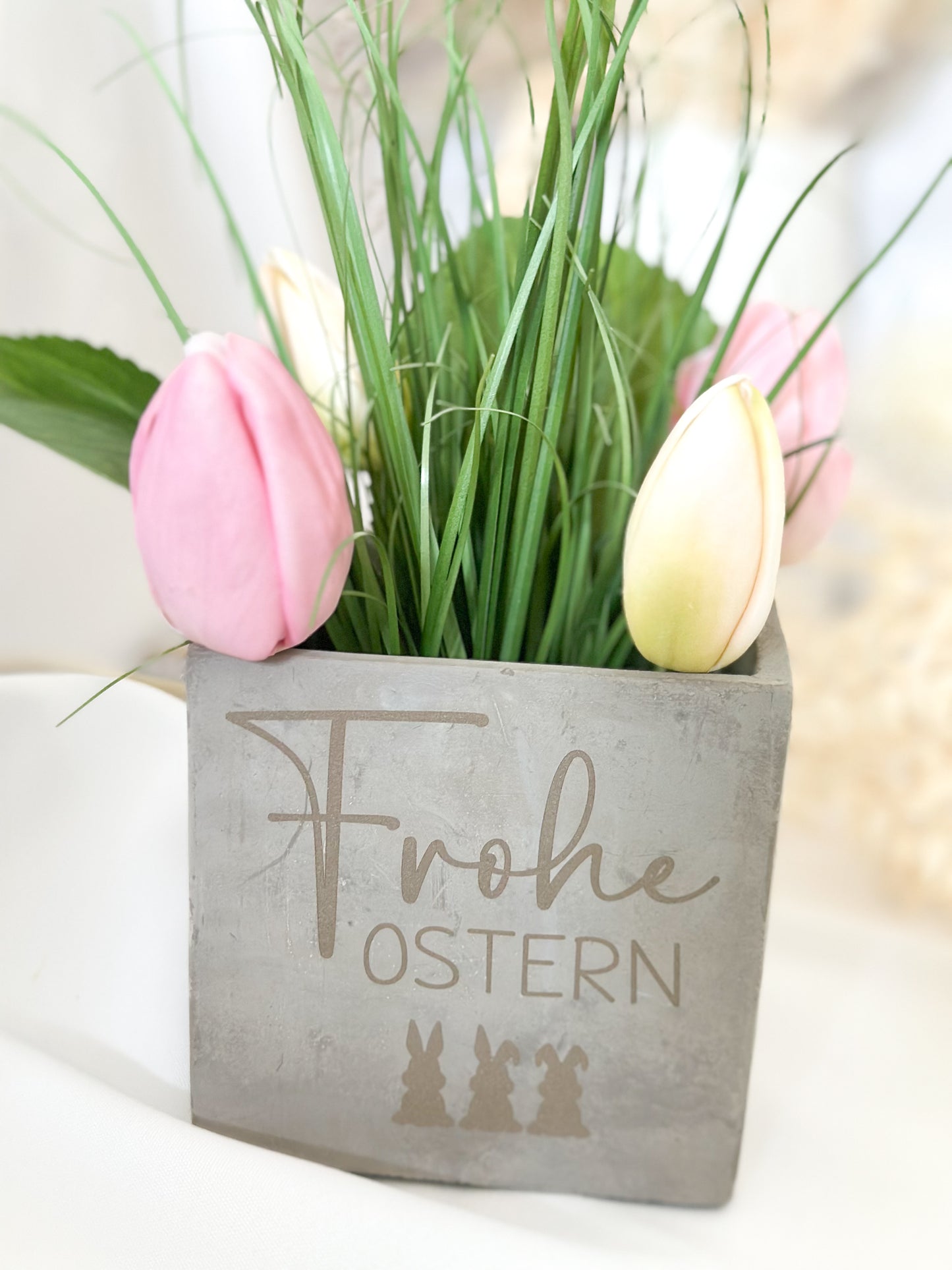 Blumentopf "Frohe Ostern"