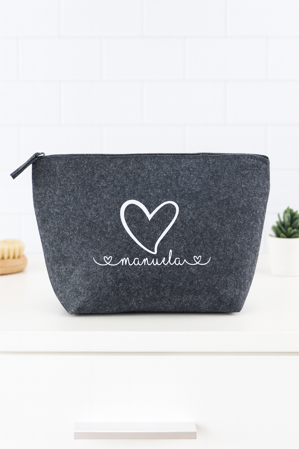 Personalisierte Kosmetiktasche aus Filz