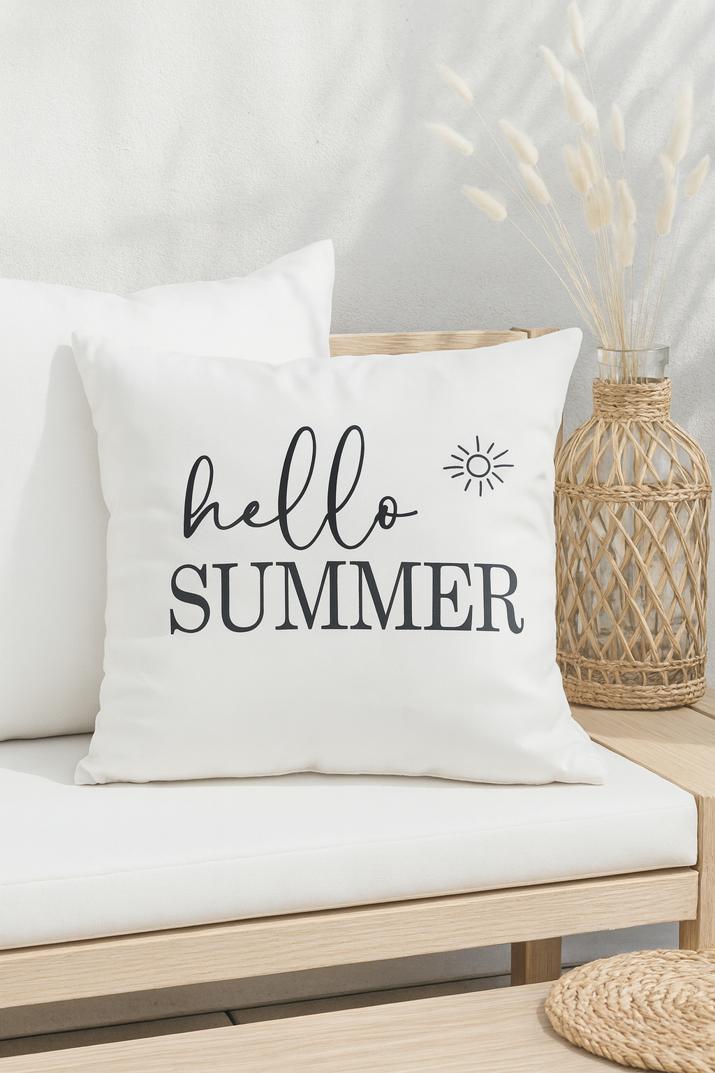 Kissenbezug "hello summer"-Sommer Dekokissen für Sofa & Terrasse