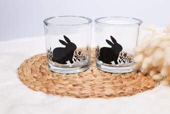Windlicht mit Osterhase Motiv