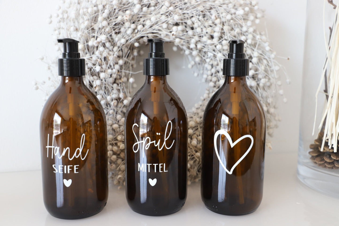 Seifenspender „Handseife und Spülmittel“