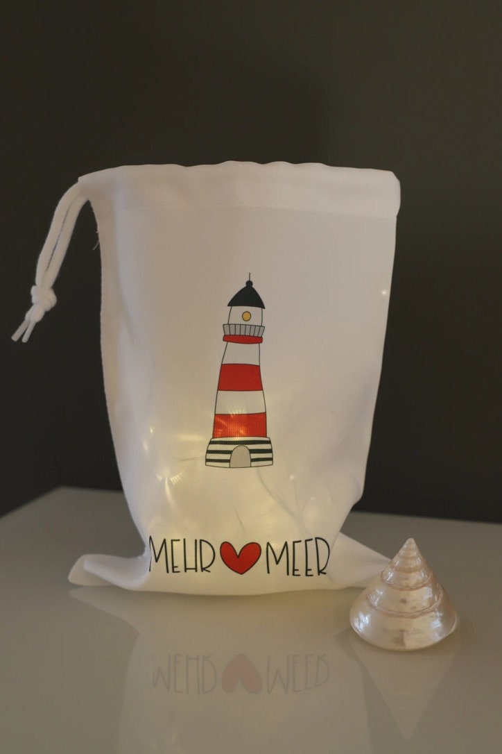 Lichtbeutel Camper mit Leuchtturm Motiv