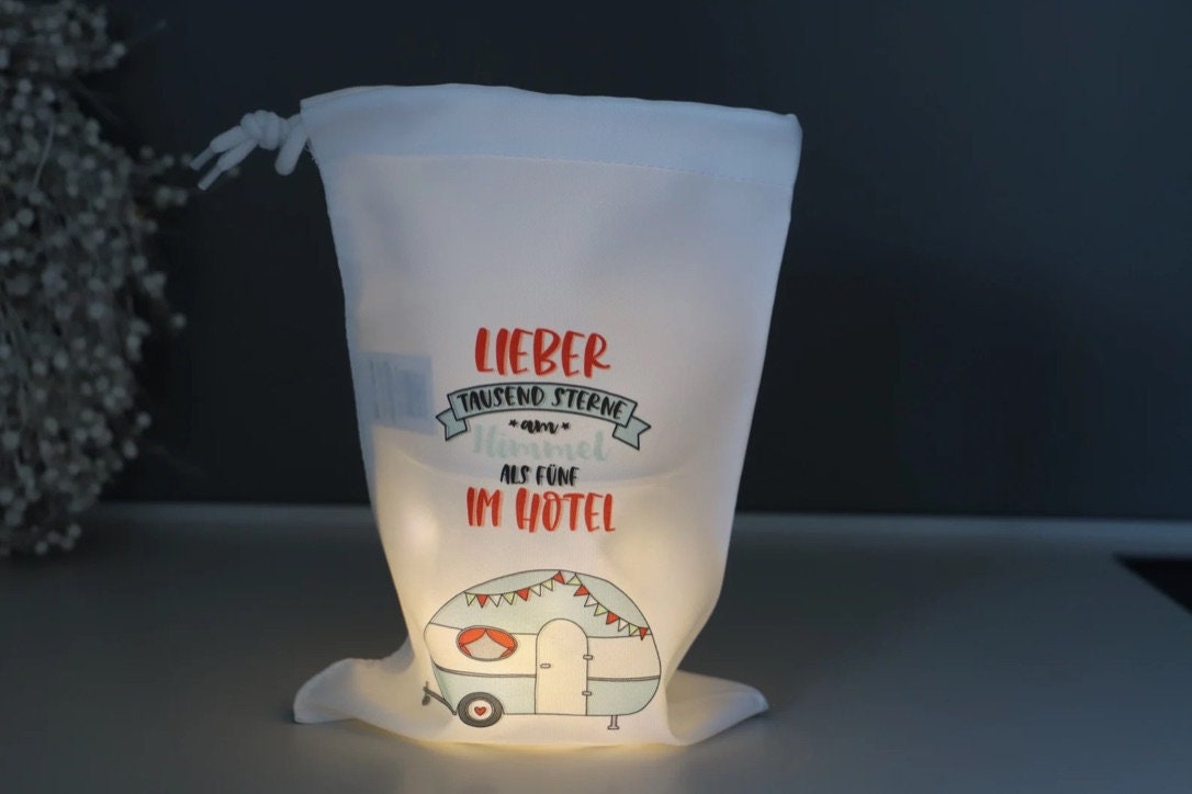 Lichtbeutel Camper mit Spruch
