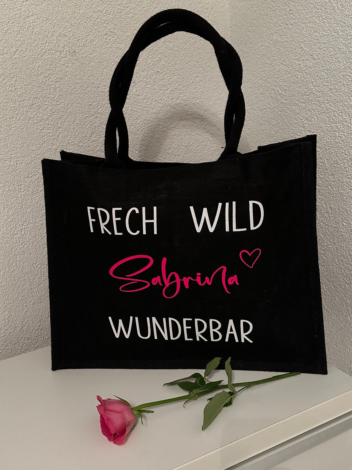 Personalisierte Jutetasche mit Spruch