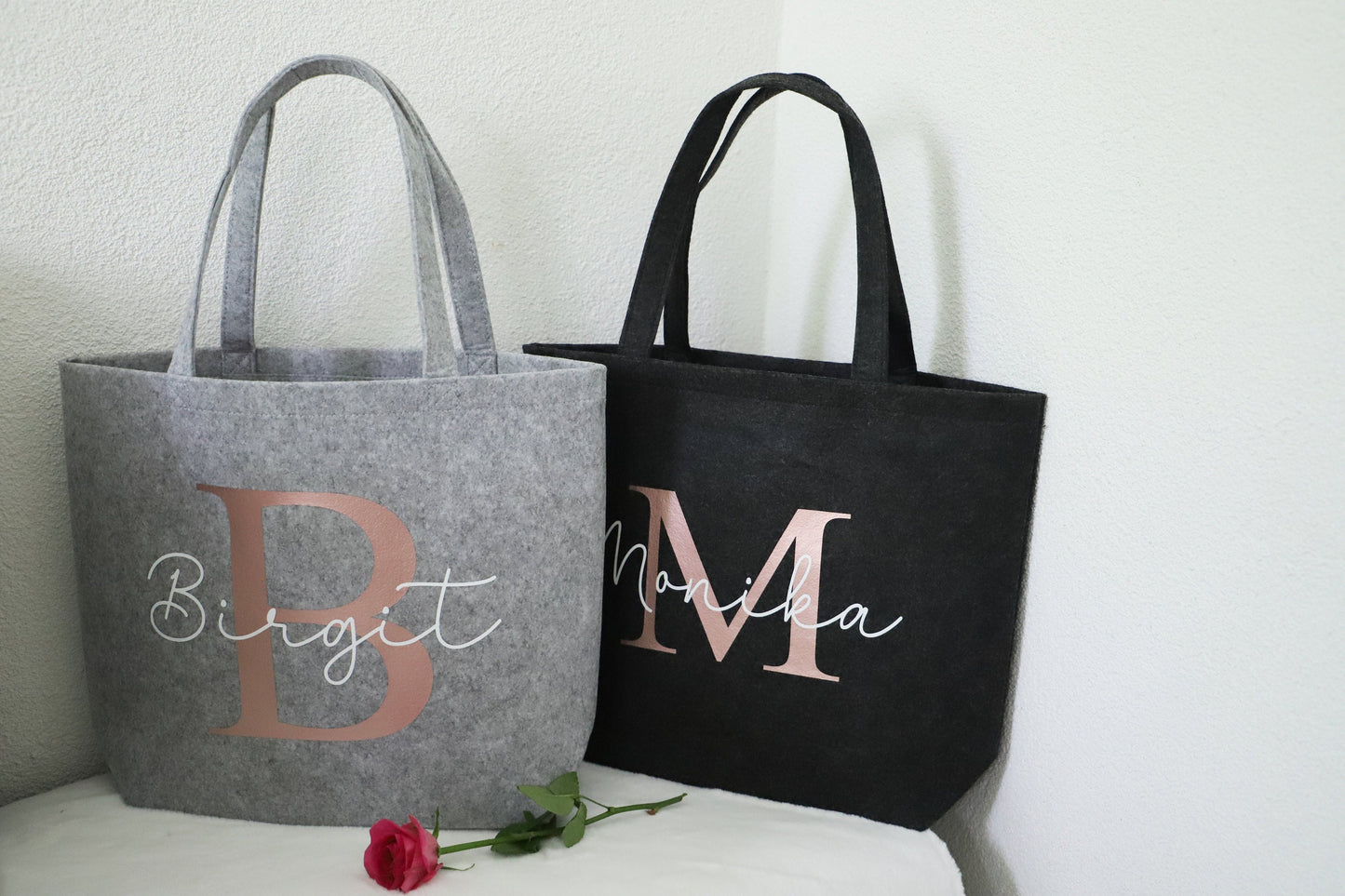 Filz Tasche mit Initial und Name
