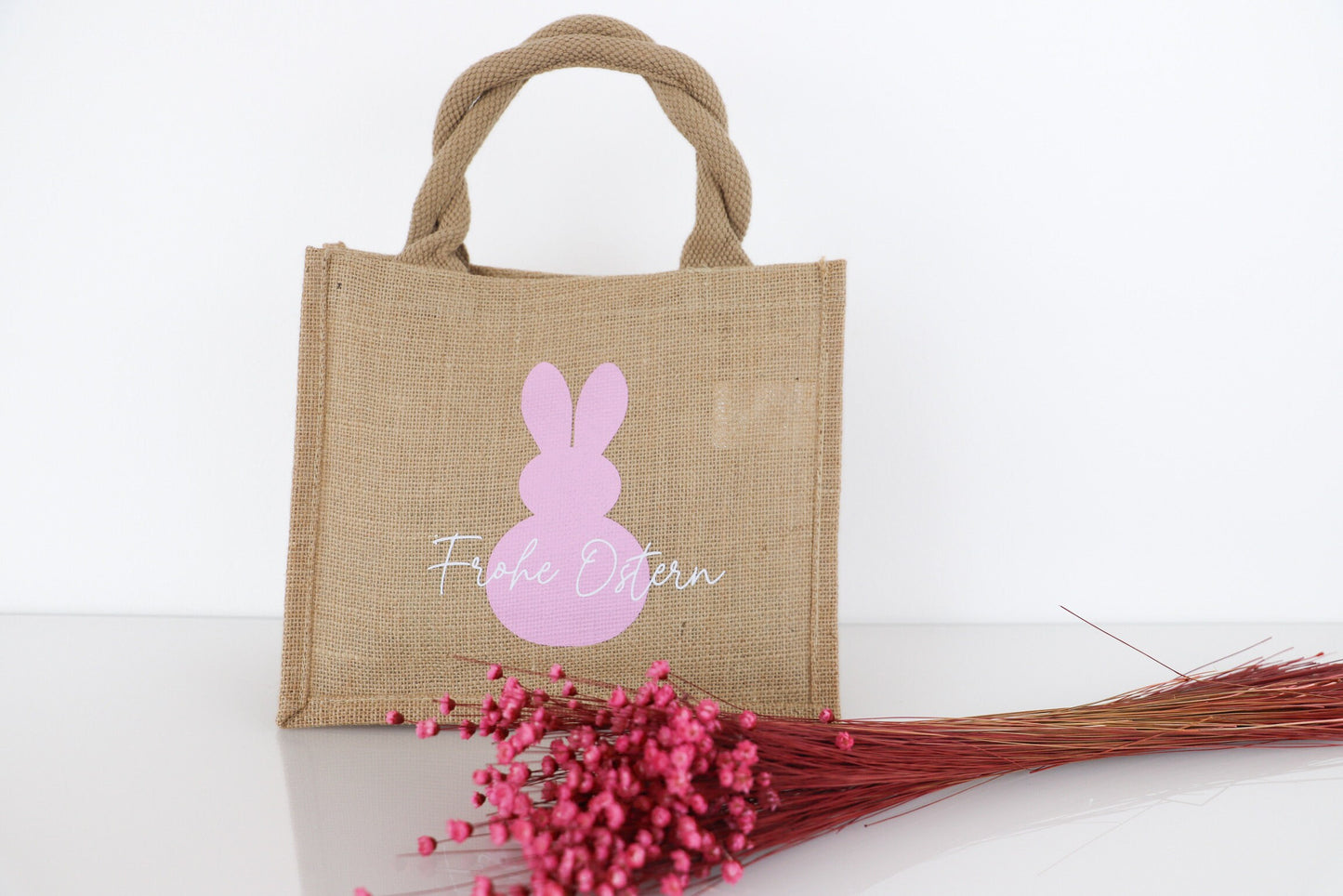Jutetasche mit Osterhase(personalisiert)