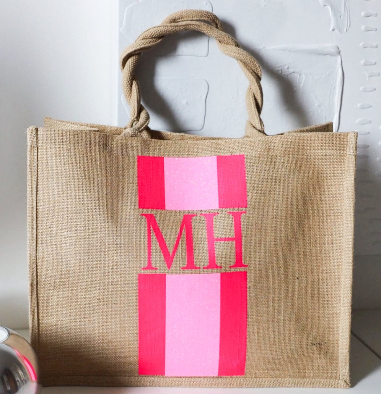Personalisierte Jute Tasche mit Initalen
