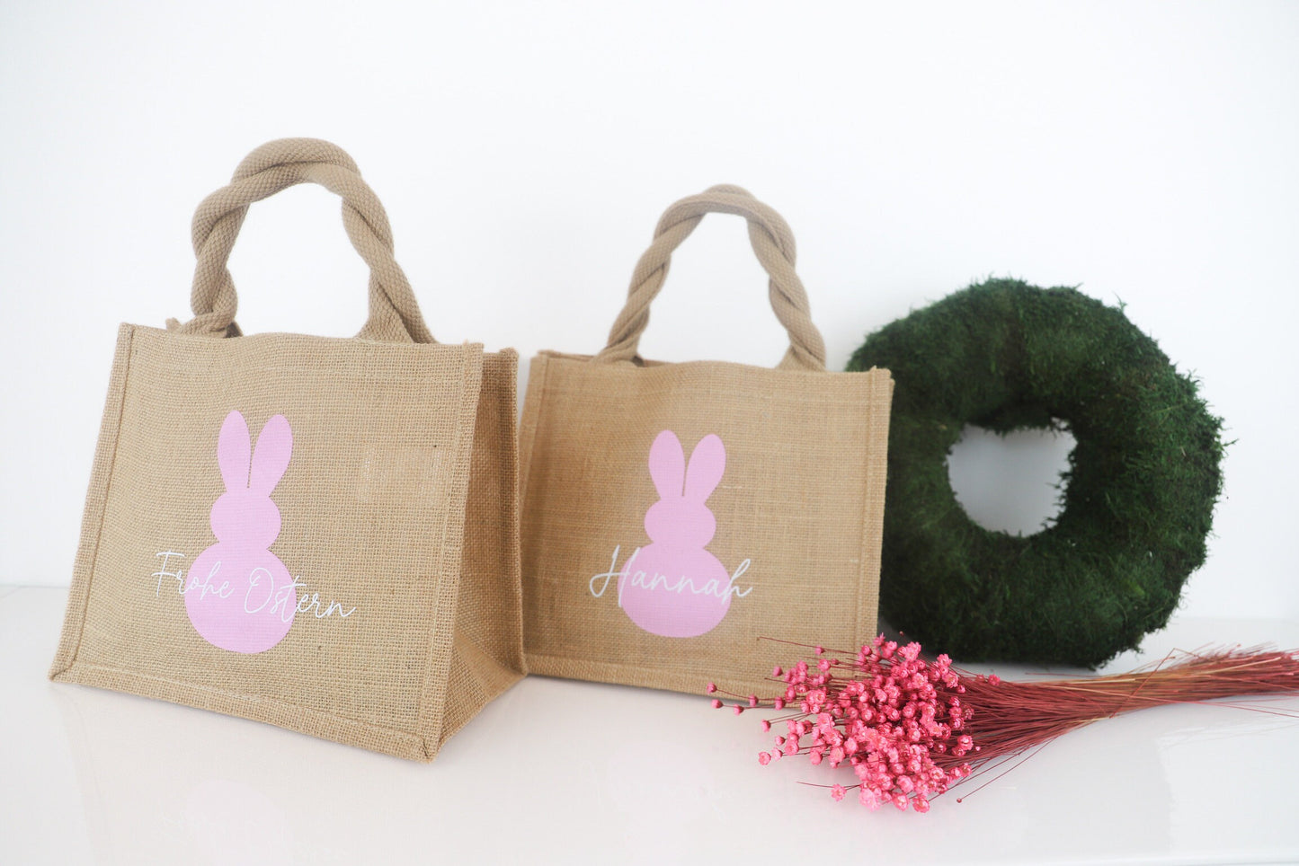 Jutetasche mit Osterhase(personalisiert)