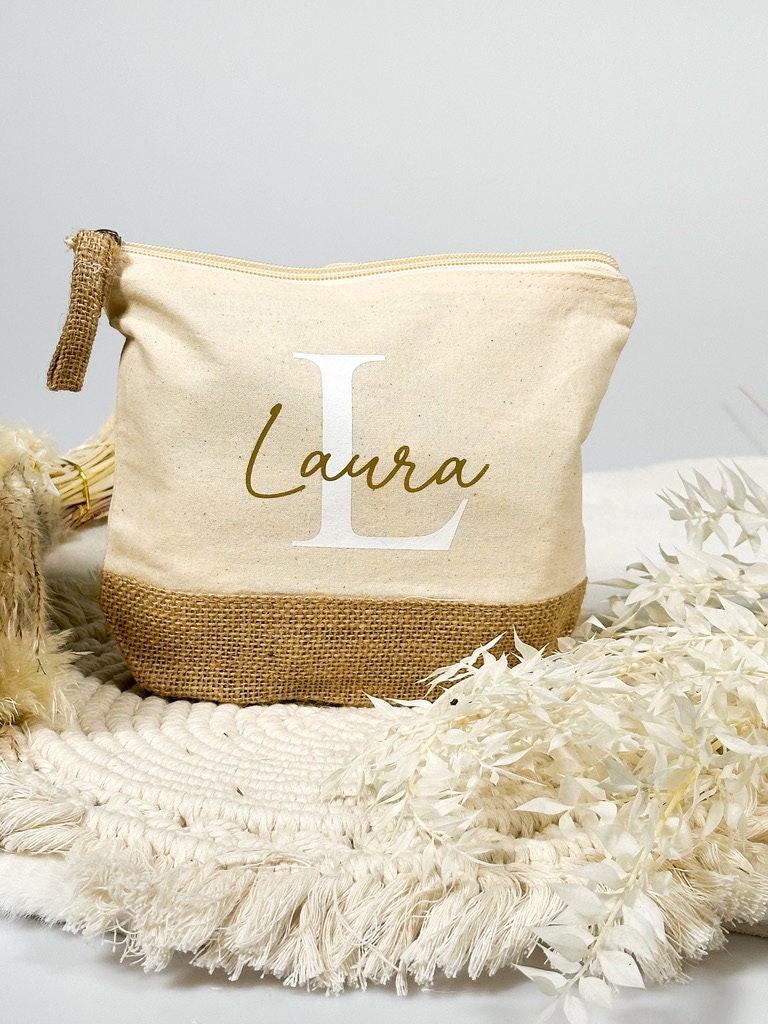 Kosmetiktasche Jute personalisiert