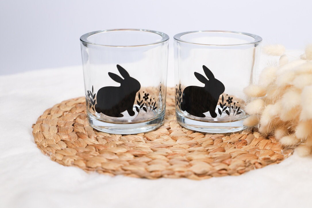 Windlicht mit Osterhase Motiv