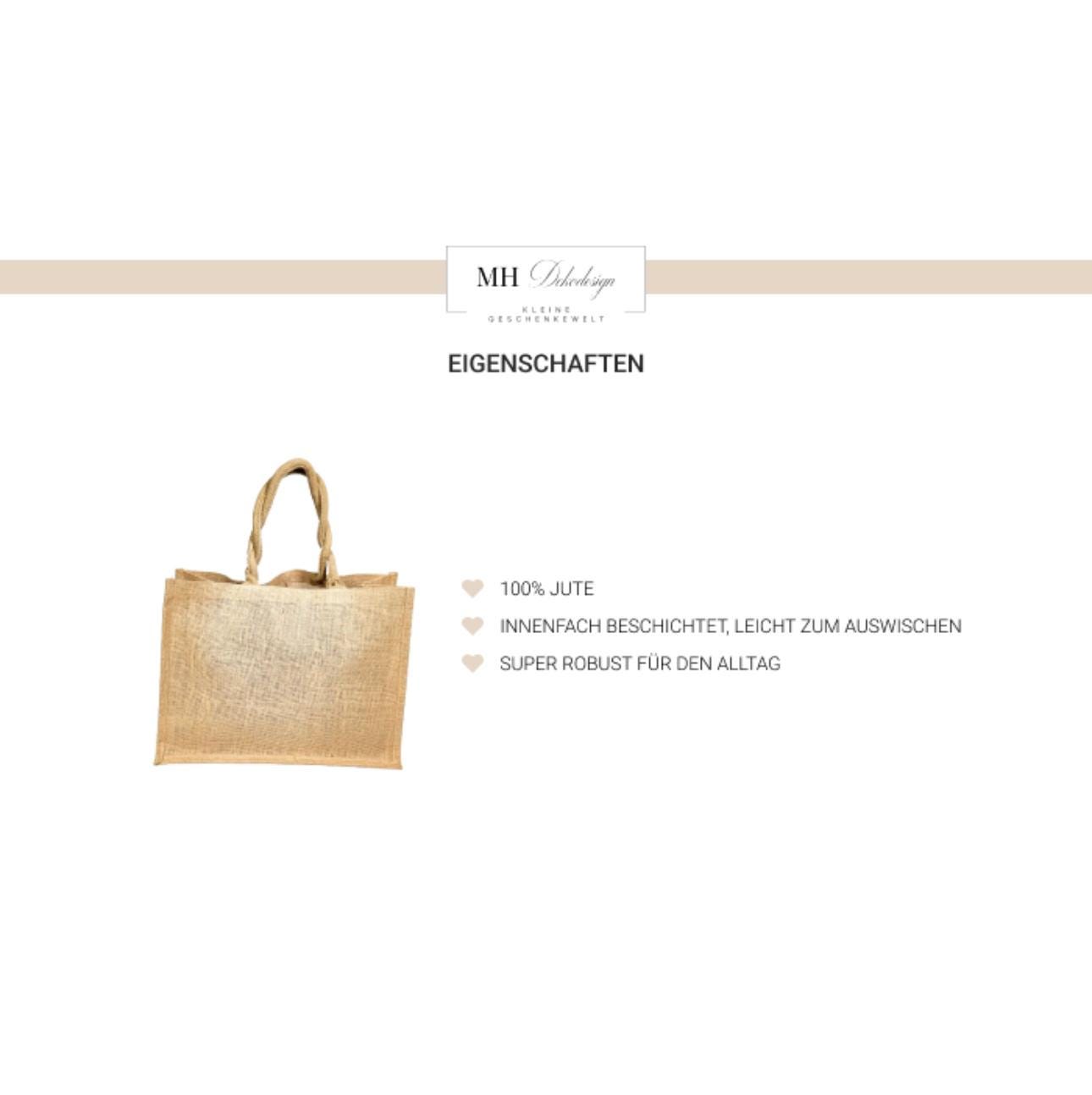 Jute Tasche „Rentier“ personalisiert mit Namen