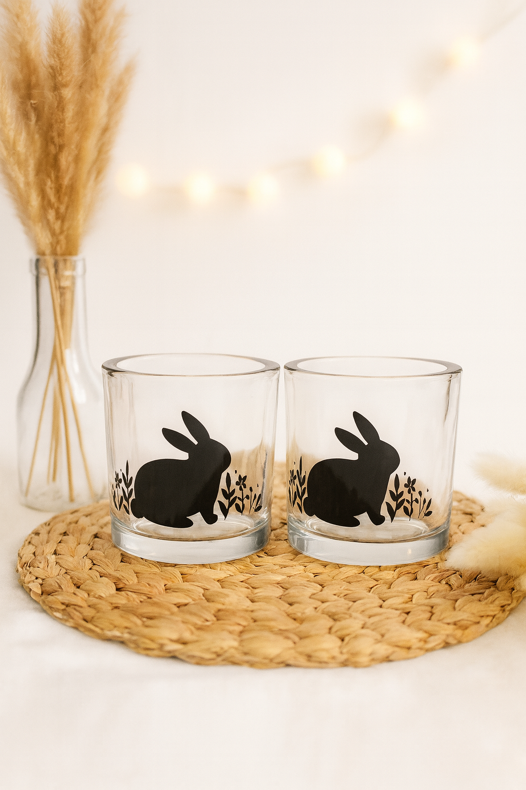 Windlicht mit Osterhase Motiv