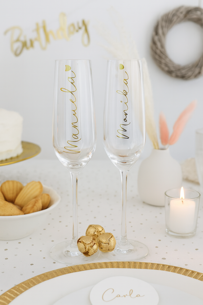 Sektglas personalisiert mit Name