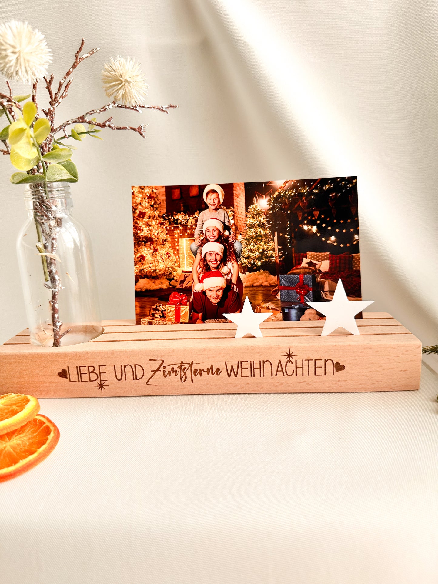 Kartenständer-"Liebe und Zimtsterne Weihnachten"