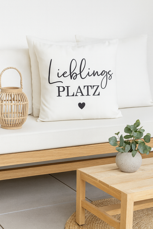 Kissenbezug"Lieblingsplatz"-Dekokissen für Sofa & Zuhause
