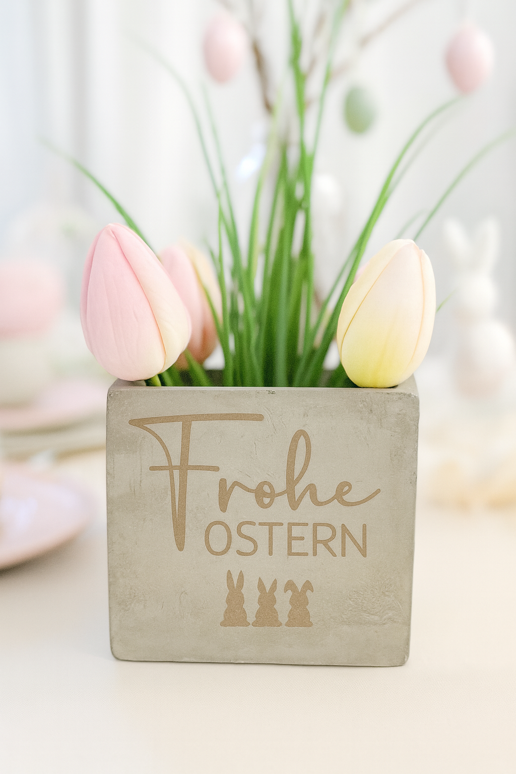Blumentopf "Frohe Ostern"
