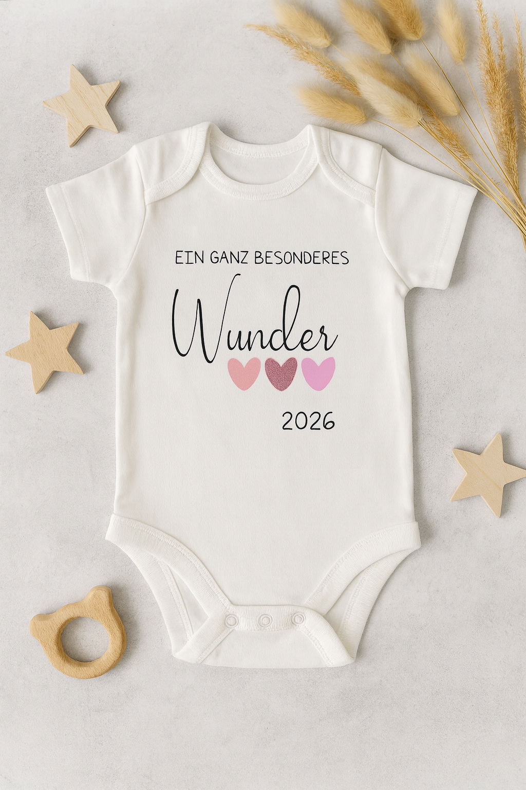 Babybody "Ein ganz besonderes Wunder" personalisiert mit Jahr