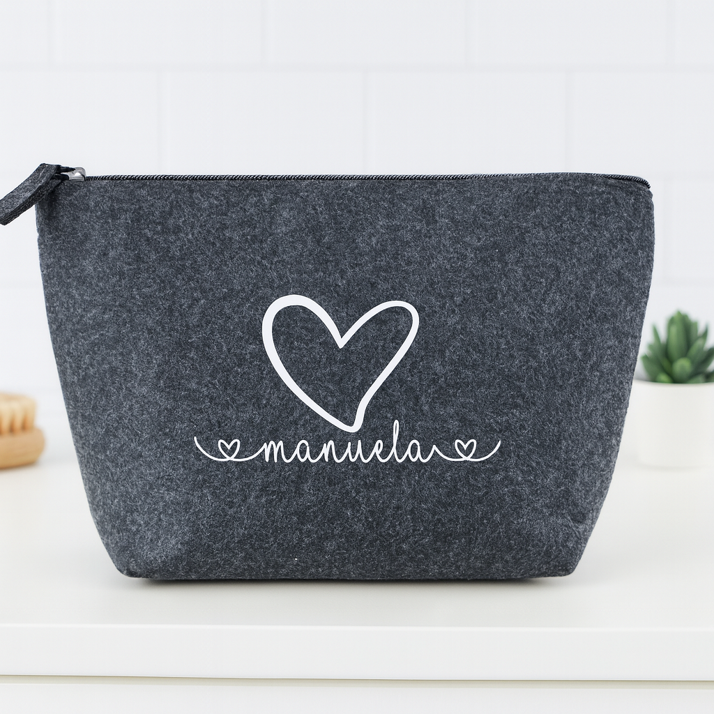 Personalisierte Kosmetiktasche aus Filz