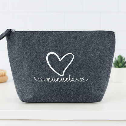 Personalisierte Kosmetiktasche aus Filz