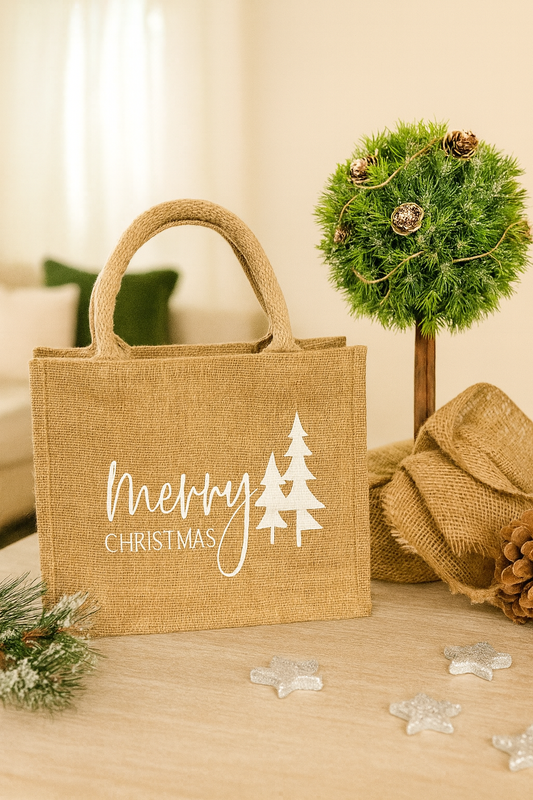 Weihnachtstasche Glitzer „Merry Christmas“