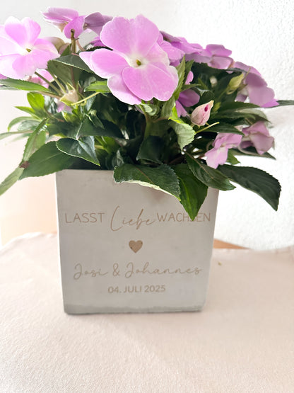 Blumentopf-Lasst Liebe wachsen