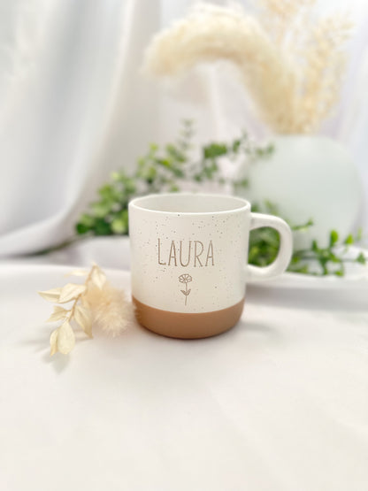 Tasse-Name mit Blume