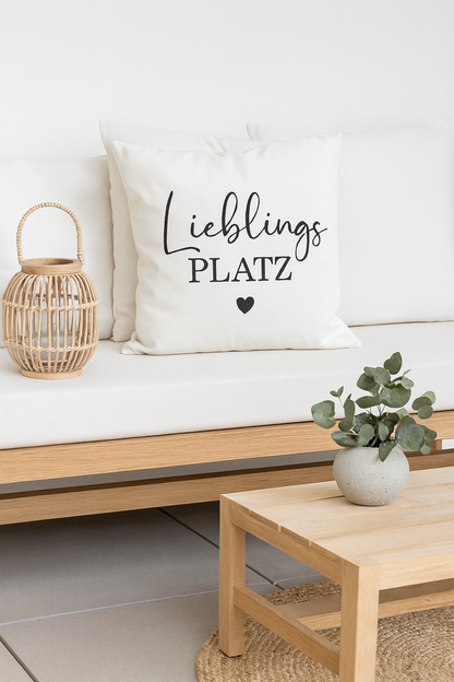 Kissenbezug"Lieblingsplatz"-Dekokissen für Sofa & Zuhause