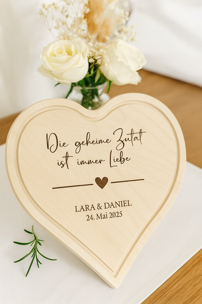 Brettchen Herz mit Gravur