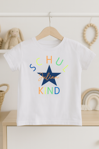 Personalisiertes Kinder T-Shirt „Schulkind“