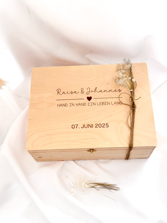 Erinnerungskiste Hochzeit mit Spruch