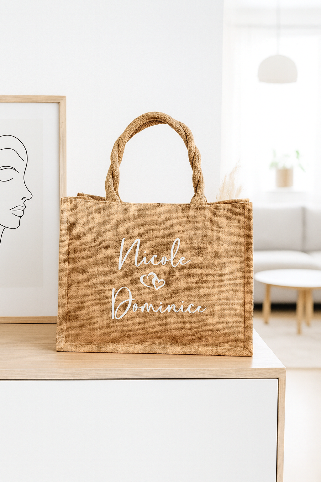 Jutetasche Brautpaar