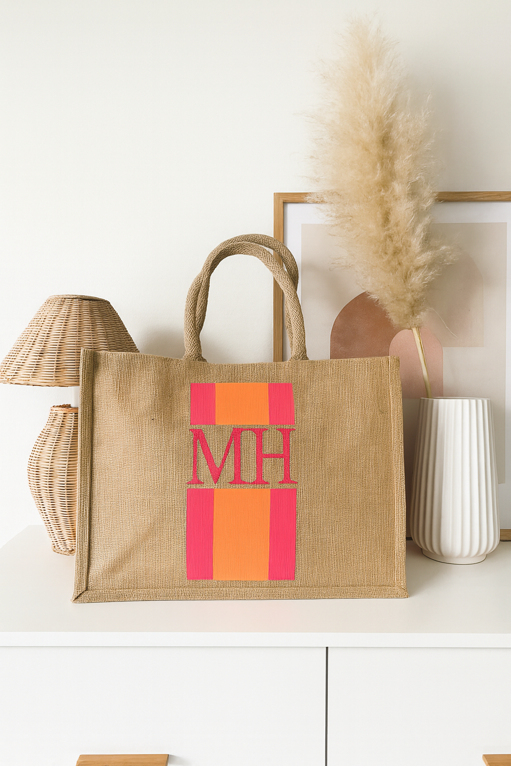 Jute Tasche   mit Initialen