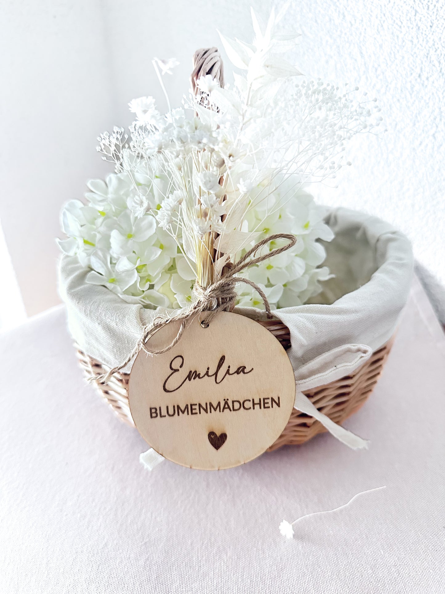 Blumenmädchen Körbchen mit Namensanhänger