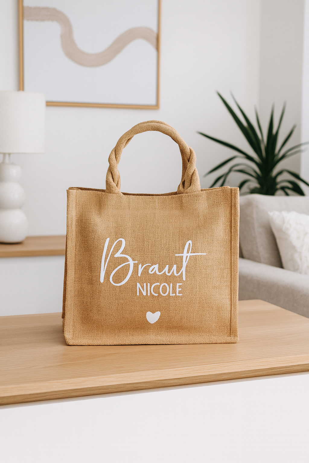 Personalisierte Jutetasche „Braut“