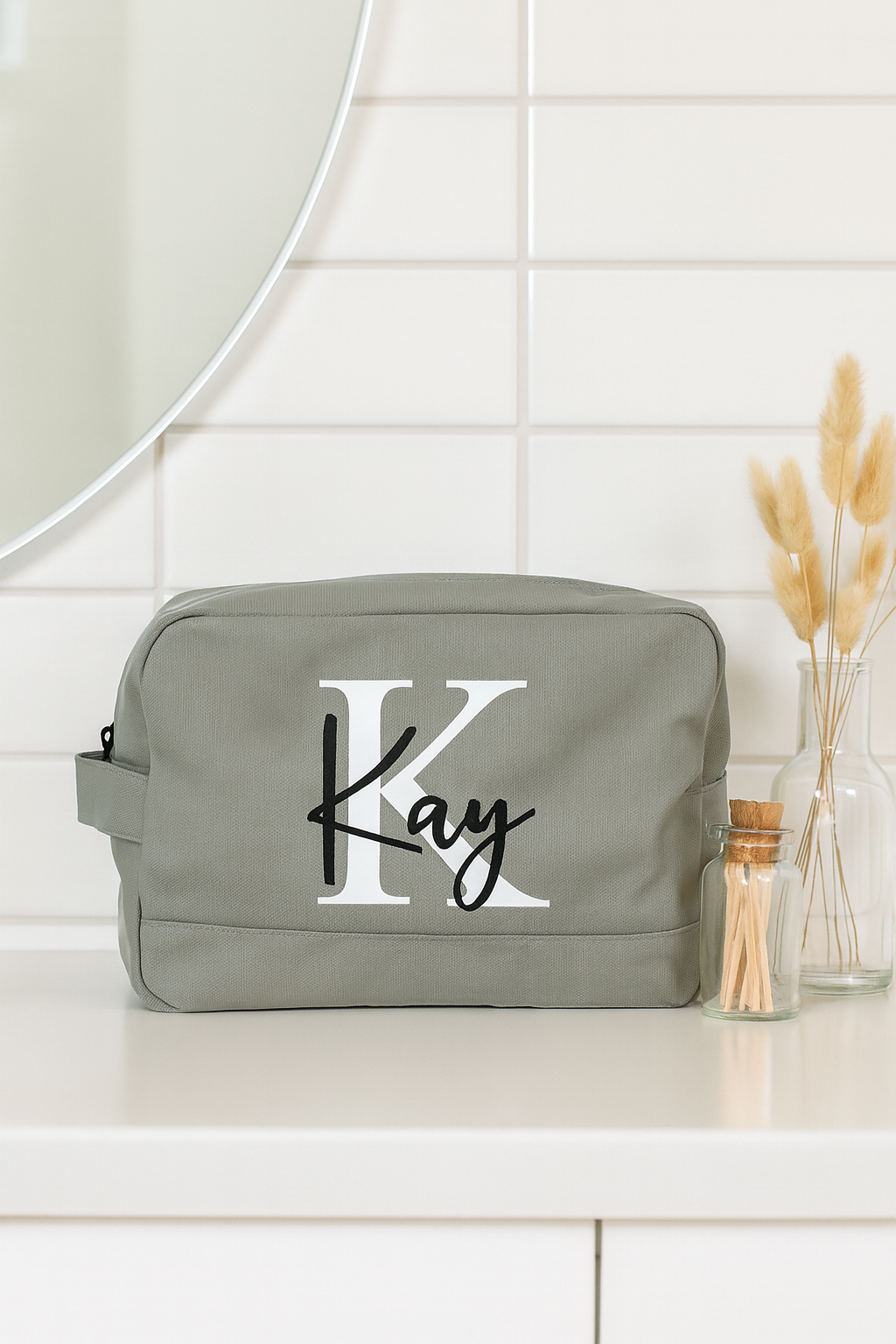 Kulturtasche mit Initialen