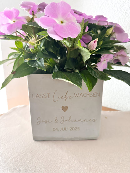 Blumentopf-Lasst Liebe wachsen