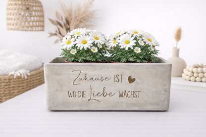Blumentopf- Zuhause ist wo die Liebe wächst