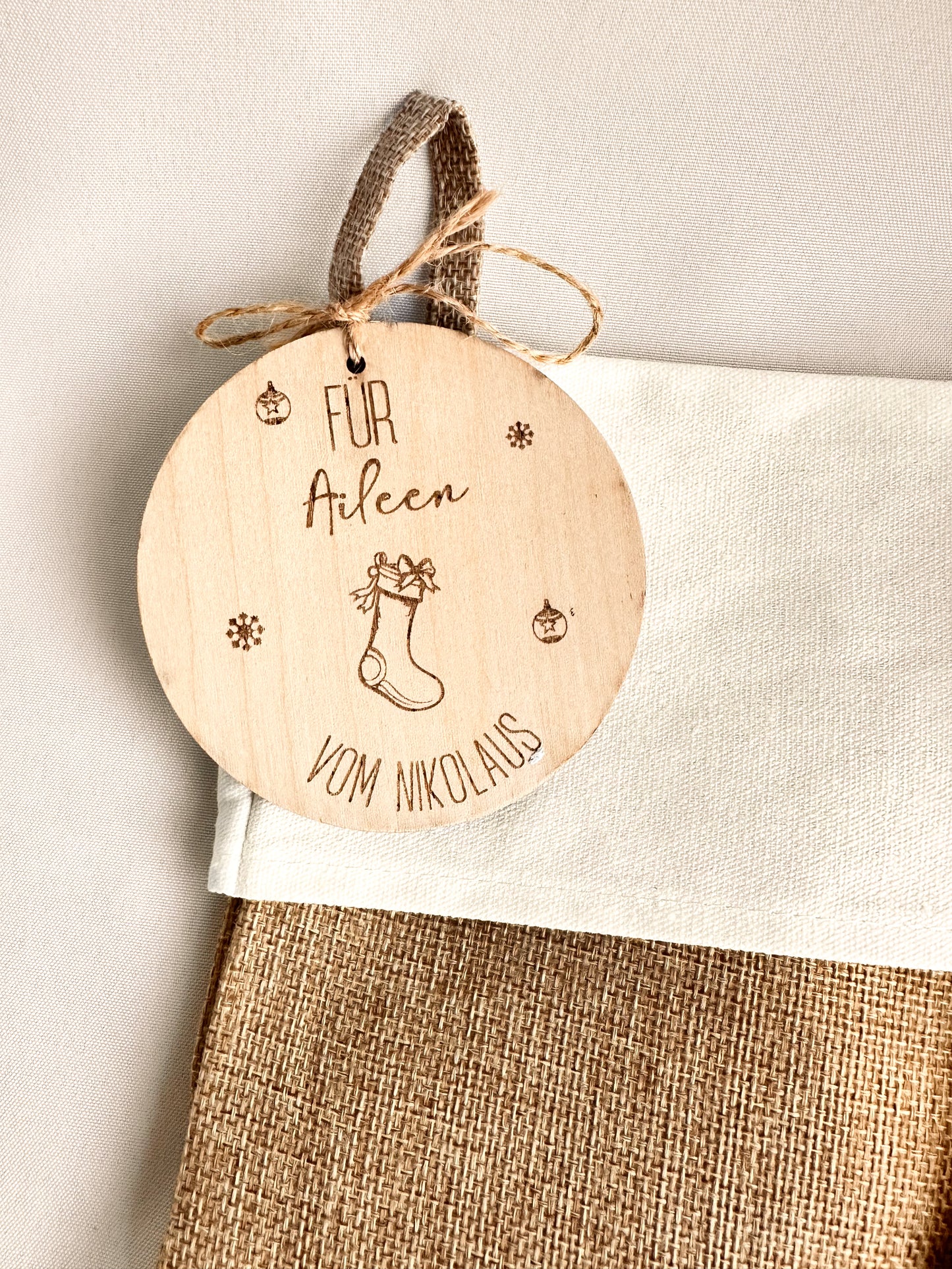 Nikolausstiefel mit Namensanhänger