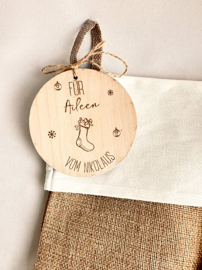 Nikolausstiefel mit Namensanhänger