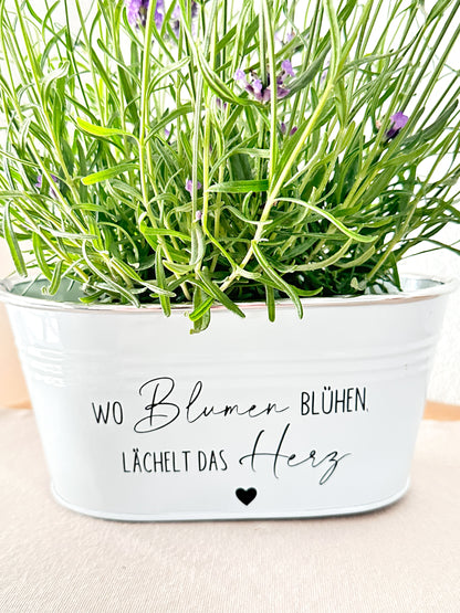 Personalisierter Blumentopf mit Spruch