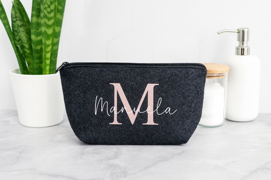 Personalisierte Kosmetiktasche mit Initialen und Name