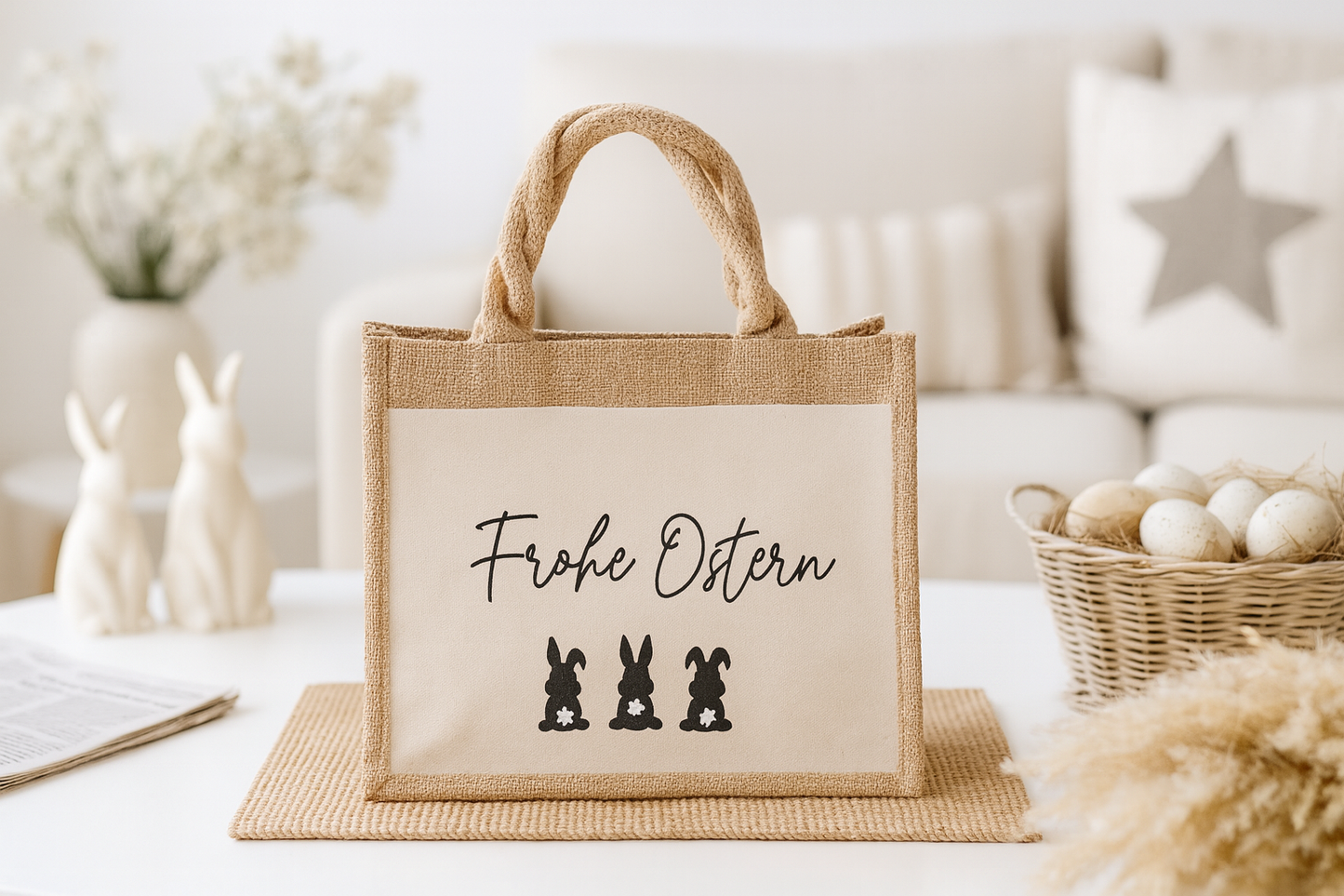 Jutetasche Ostern