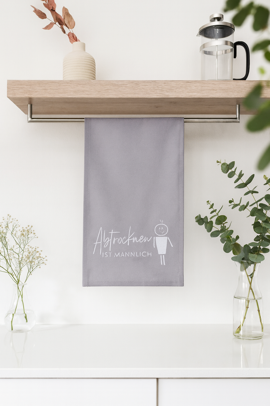 Geschirrtuch mit Spruch „Abtrocknen ist Männlich „