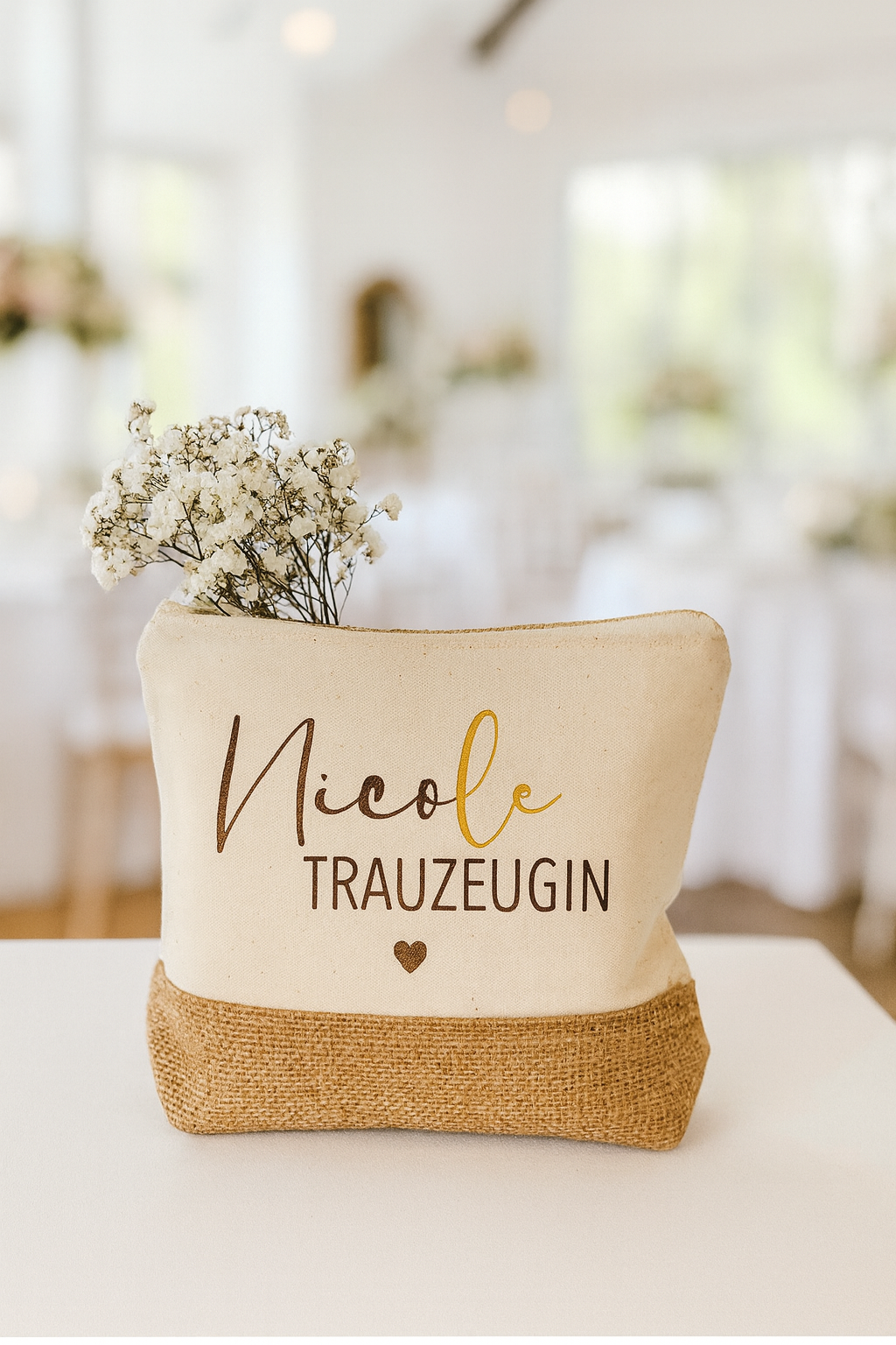 Kosmetiktasche Jute Trauzeugin