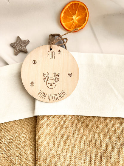 Nikolausstiefel mit Namensanhänger