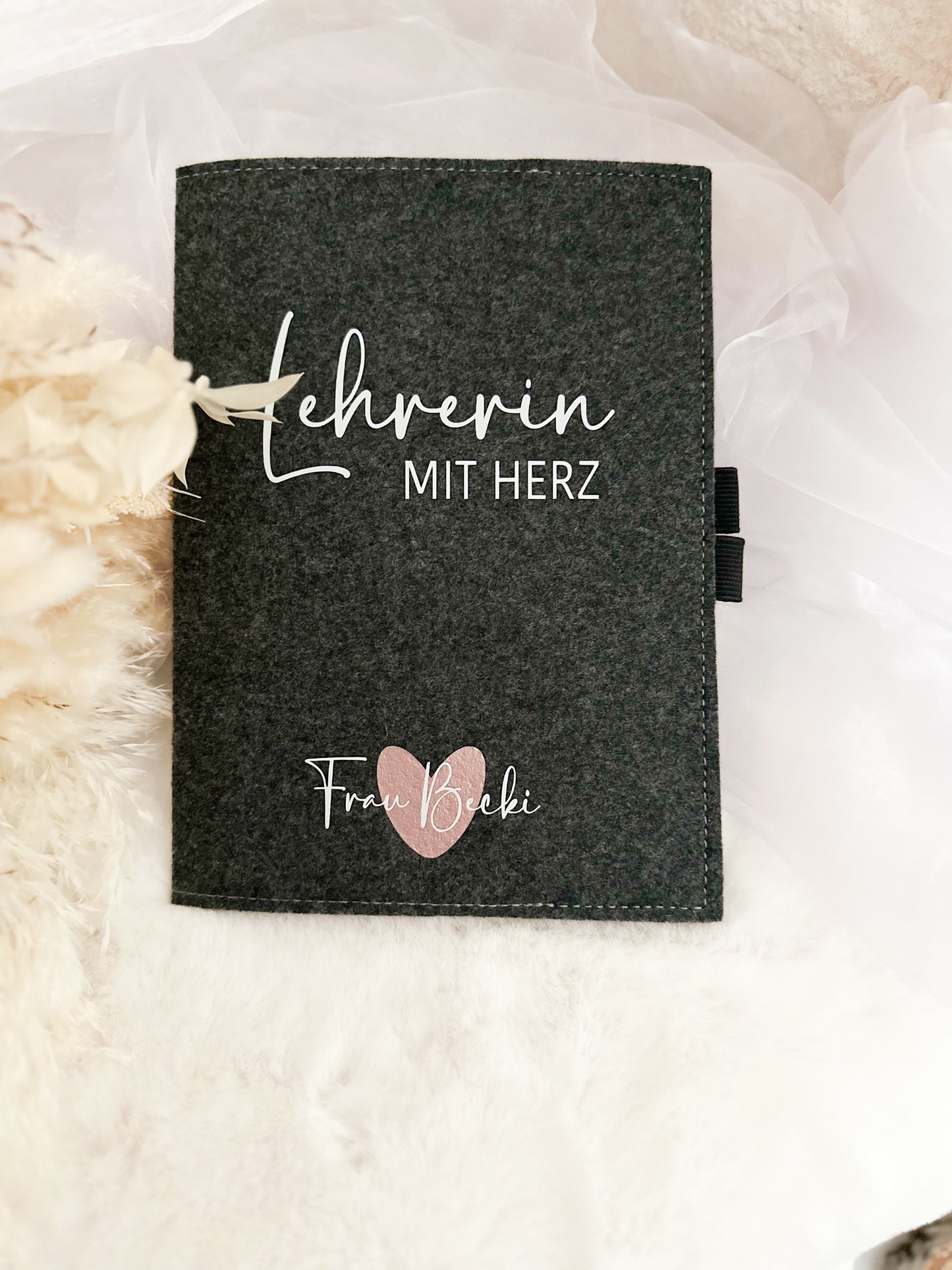 Filz Notizbuch"Lehrerin mit Herz"