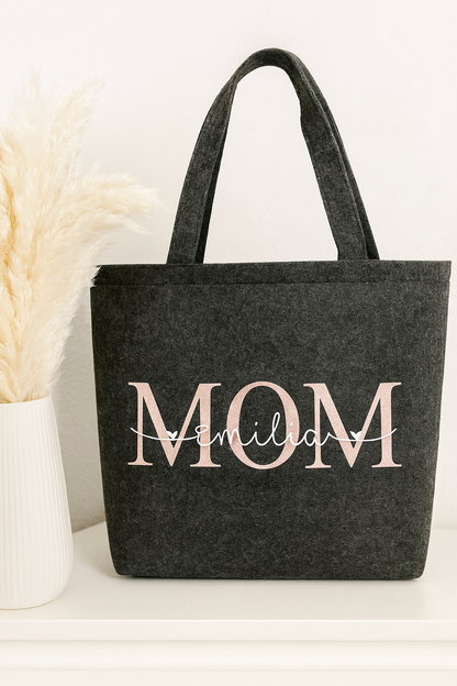 Personalisierte Filz Tasche „MOM“