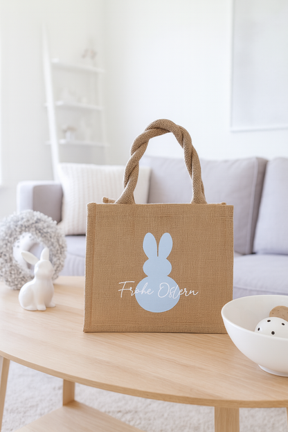 Jutetasche mit Osterhase(personalisiert)