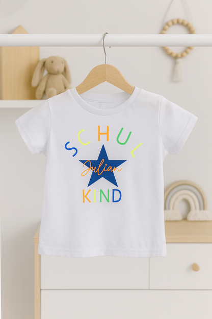 Personalisiertes Kinder T-Shirt „Schulkind“