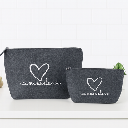 Personalisierte Kosmetiktasche aus Filz